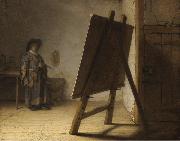 REMBRANDT Harmenszoon van Rijn The Artist in his studion (mk33) oil painting on canvas